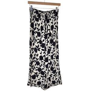 Kate Spade White Black Floral Wide Leg Pants Women's Small